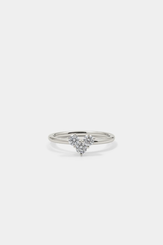 0.1ct double heart ring